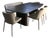 Arhaus Dining Table With 4 Upholstered Chairs + Bench in Excellent Condition For Sale