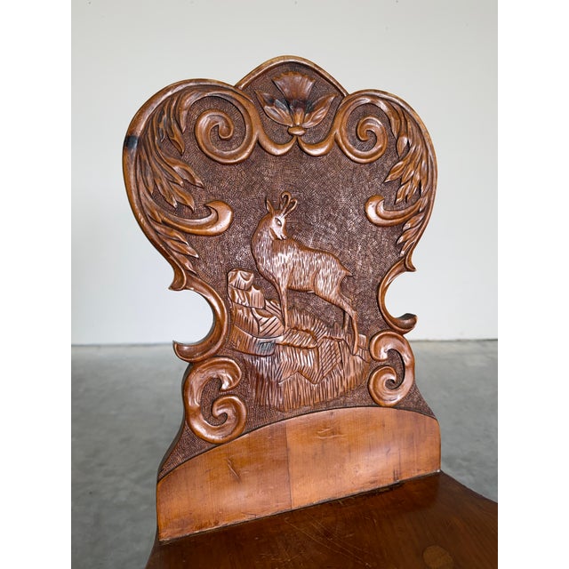 Wood Vintage Brutalist Tyrolean Swiss Alpine Carved Pine Dining Chairs, Set of 4 For Sale - Image 7 of 12