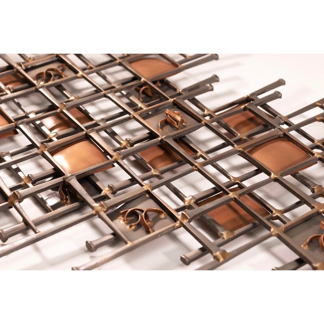 Mid-Century Modern Ron Schmidt Signed Brutalist Mid Century Modern Wall Hanging Nail Sculpture For Sale - Image 3 of 8
