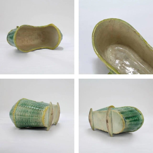 Large Antique English Staffordshire or Prattware Pottery Model of a Cradle For Sale - Image 10 of 11