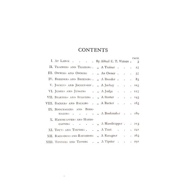 Traditional "The Racing World and Its Inhabitants" 1904 Watson, Alfred E. T. For Sale - Image 3 of 12