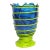 Contemporary Clear Blue, Matt Lime Pompitu II Vase by Gaetano Pesce for Fish Design For Sale - Image 3 of 3