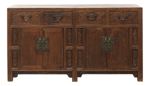 Chinese Sideboard in Elm Wood, 1800s