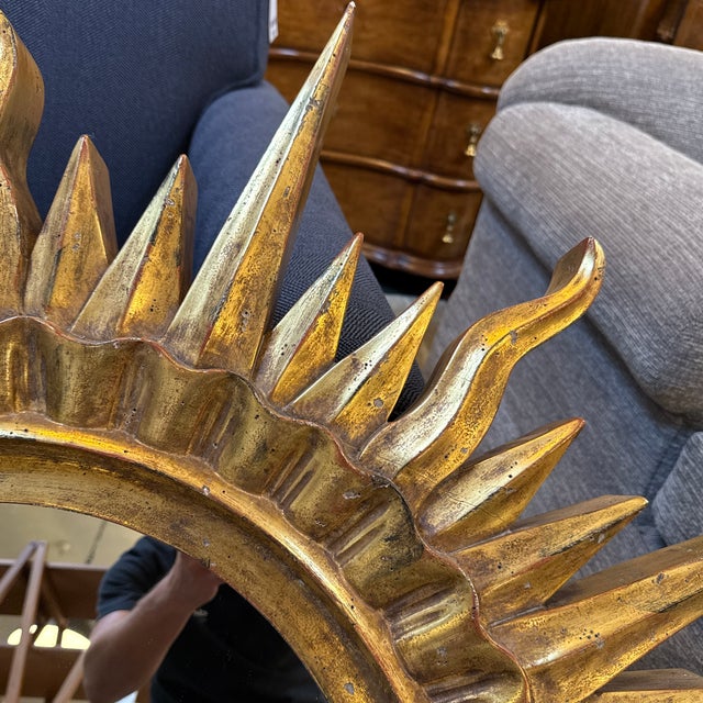 Gold Nancy Corzine Sunray Golden Starburst Wall Mirror For Sale - Image 8 of 12