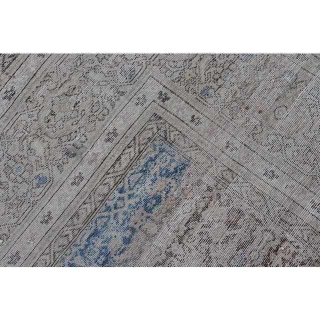 Gallery Persian Malayer All-Over Geometric Design in Lt. Blue, Tan and Green 6'3"x16'3" For Sale - Image 12 of 12