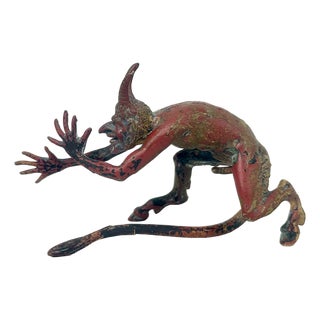 Cold Polychromed Bronze Mephisto Figurine attributed to Franz Xaver Bergmann, Austria, 1900s For Sale