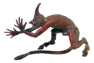 Cold Polychromed Bronze Mephisto Figurine attributed to Franz Xaver Bergmann, Austria, 1900s