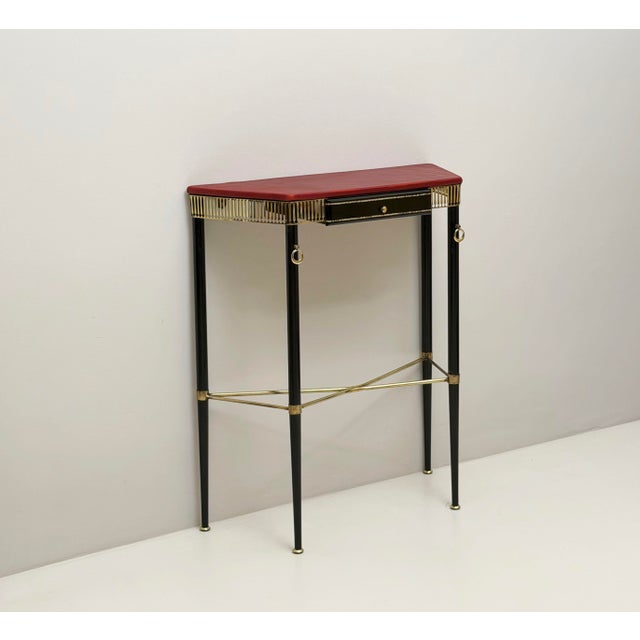 Vintage Console Table in the style of Jacques Adnet, 1950s, in Flawless conditions. Designed 1950 to 1959