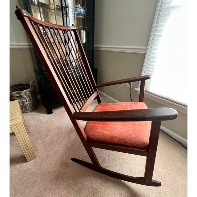 Wood Vintage 1960s Mid Century Scandinavian Modern Rocker Attributed to Yngve Eckstrom for Swedese Mobler For Sale - Image 7 of 11