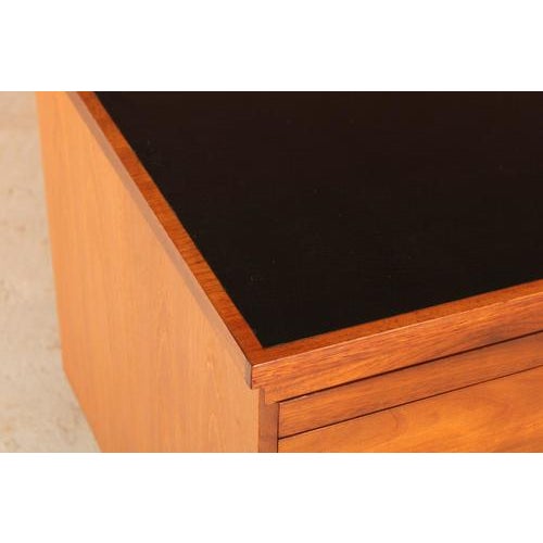 Mid-Century British Executive Teak Desk with Brass Handles, 1970s For Sale - Image 6 of 16