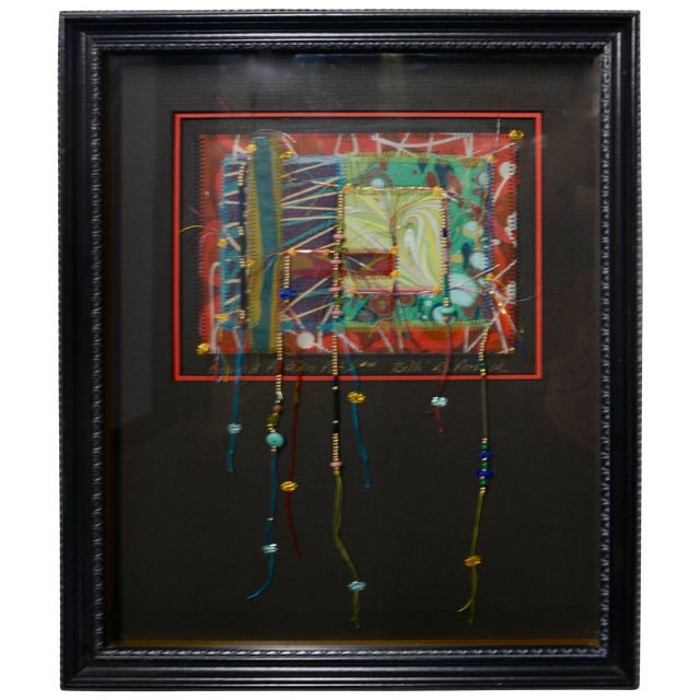 Billi R.S.Rothove Beaded Pattern Patch Mixed Media Framed Art For Sale
