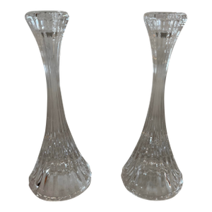 Pair of Vintage Mikasa Park Lane Crystal Candle Holders