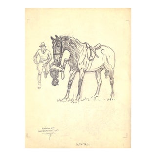 Original 1944 Pencil Drawing From Hi, Guy! The Cinderella Horse by Paul Brown 28 For Sale