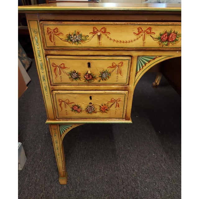 Early 19th Century Early 19th Century English Paint Decoration Kneehole Desk For Sale - Image 5 of 9