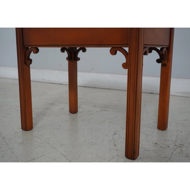 1990s Chippendale Cherry Finish Ottoman or Stool For Sale - Image 5 of 11