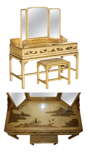 gold vintage dressing table Gold Vintage Dressing Table Mirror – Reclectic main image 1