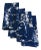 French Farmhouse Country Blue & White Floral Toile Napkins - Set of 4 For Sale