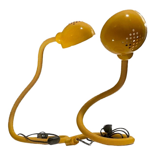 Pair of "Hebi" (Snake) Table / Desk Lamps by Isao Hosoe for Valenti Luce, Milan, Italy Circa 1970s For Sale