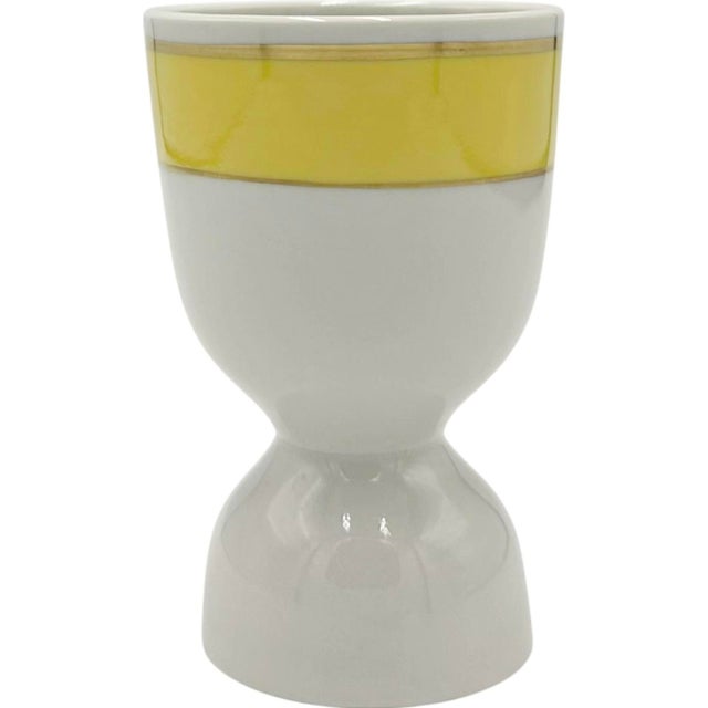 White Vintage the Carlyle Hotel Nyc Egg Cup Yellow New York City For Sale - Image 8 of 12