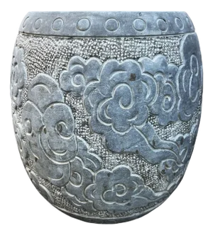 Vintage Stone Barrel Outdoor Stool / Side Table