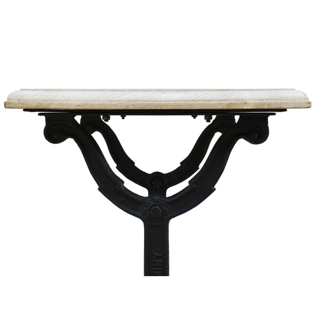 Not Yet Made - Made To Order Matthew Izzo Home Avignon Lightly Distressed Whitewashed Oak and Cast Iron Bistro Table - Rectangular For Sale - Image 5 of 9