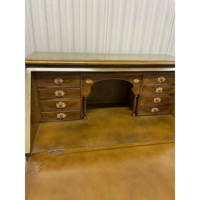 Green Chinoiserie Secretary Desk & Hutch by Trouvailles Furniture For Sale - Image 8 of 9