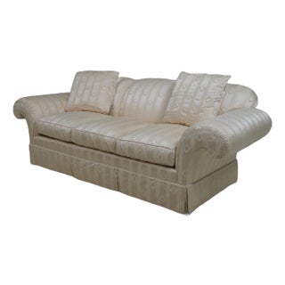 Baker Silk Upholstery Down Seat Sofa For Sale