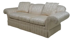 Baker Silk Upholstery Down Seat Sofa