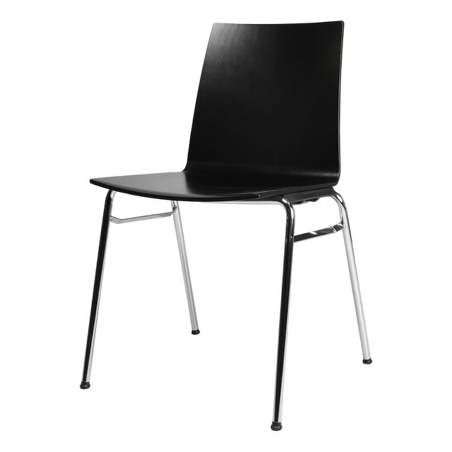 21th Century Black Chair with Wooden Seat, Belgium For Sale