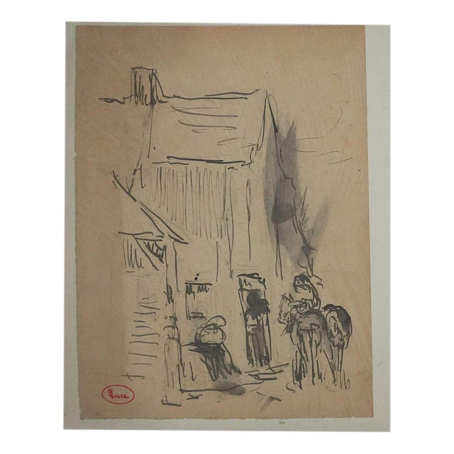 Maximilien Luce, Mule Alley, Wash and Ink For Sale
