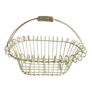Painted Iron Basket For Sale