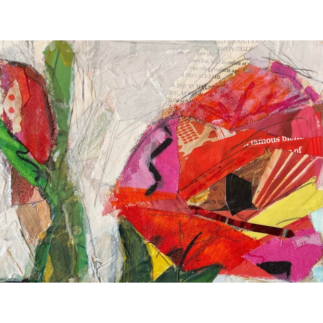 2020s Bright Colorful Abstract Floral Collage by C. Carrillo For Sale - Image 5 of 7