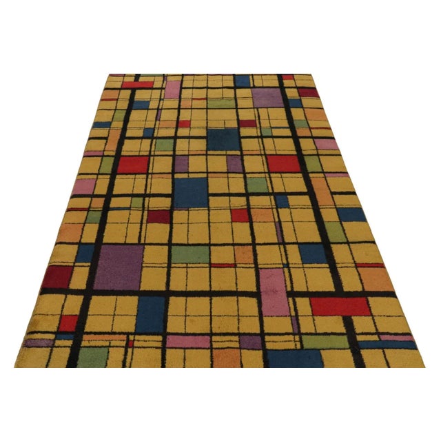 Art Deco 1960s Vintage Zeki Muren Art Deco Rug With Geometric Patterns For Sale - Image 3 of 7