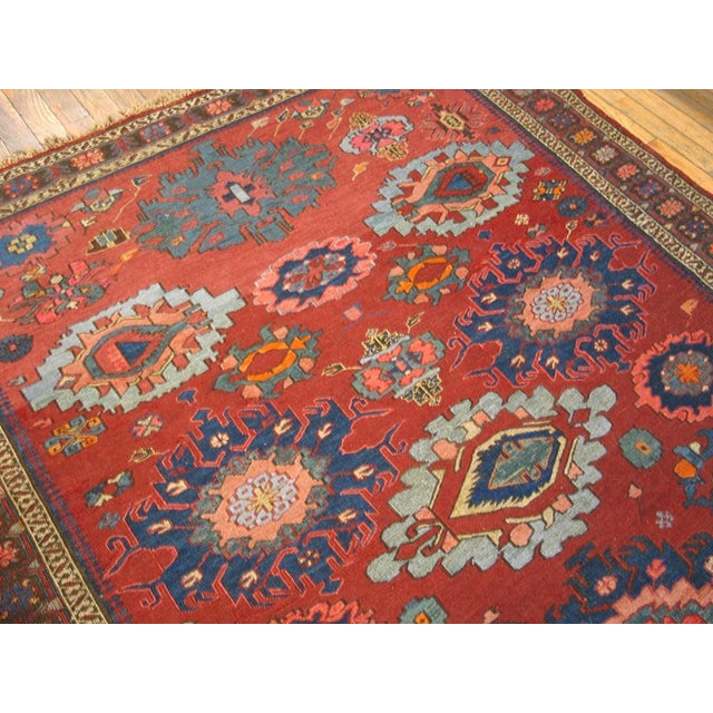 1890s Colorful Geometric Tribal Antique Caucasian Soumak Rug 4'10" X 6'0" Handknotted Wool Carpet For Sale - Image 4 of 8