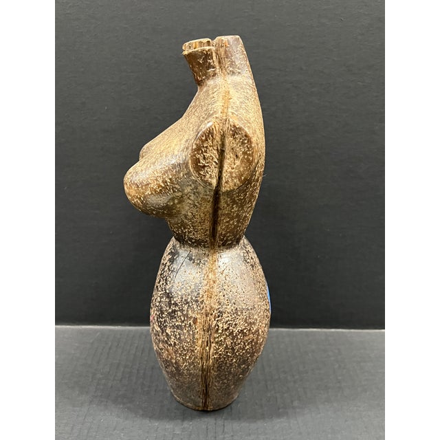 Brown Late 20th Century Carved Wood Female Torso Sculpture For Sale - Image 8 of 10