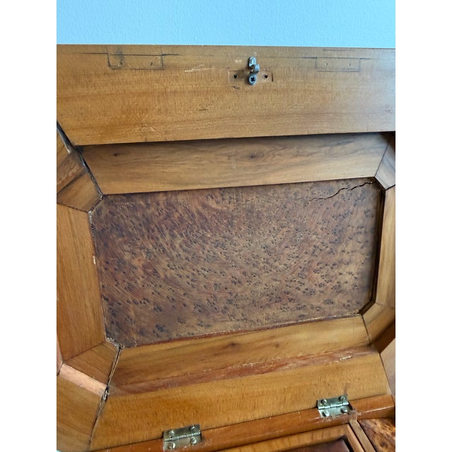 Mid 20th Century Vintage Handmade Folk Art Burl Wood Jewerly Box For Sale - Image 5 of 11