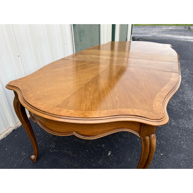French Country Fruitwood Extension Dining Table- Attr. To Century Furniture For Sale - Image 6 of 12