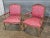 Pair of Late 20th Century Provincial French Country Walnut Carved Arm Chairs Rose Silk Damask Fabric For Sale - Image 4 of 13