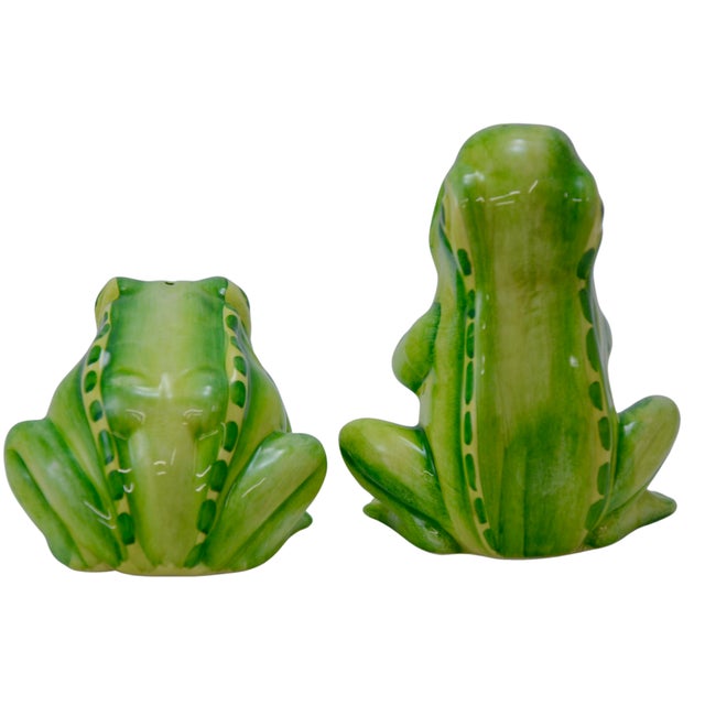 VIETRI Vietri Italian Ceramic Frog Salt & Pepper - 2 PCS For Sale - Image 4 of 5