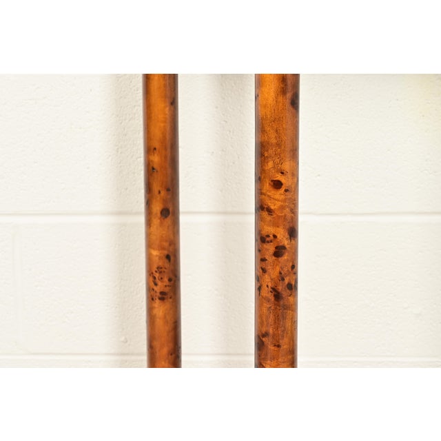 Maitland Smith Style French Empire Burl Wood and Gold Gilt Demilune Console Table For Sale - Image 9 of 15