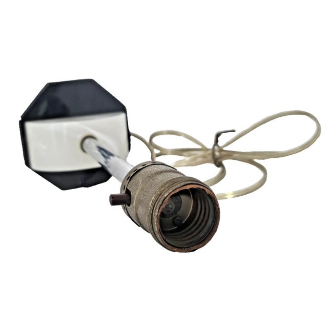 Vintage 1930s Art Deco Black & White Slag Glass Lamp — Globe Specialty Co. For Sale - Image 12 of 12