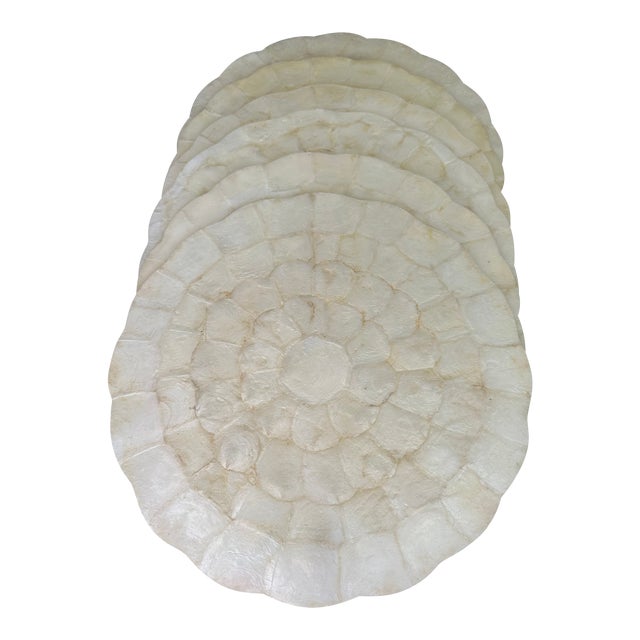 Set of 6 Mid-Century Capiz Shell Placemats | Chairish