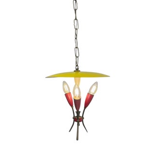 Sputnik 3-Arm Chandelier in the style of Stilnovo, 1950s For Sale