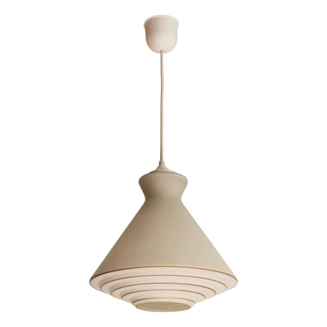 Vintage Milk Glass Pendant Light, 1960s For Sale