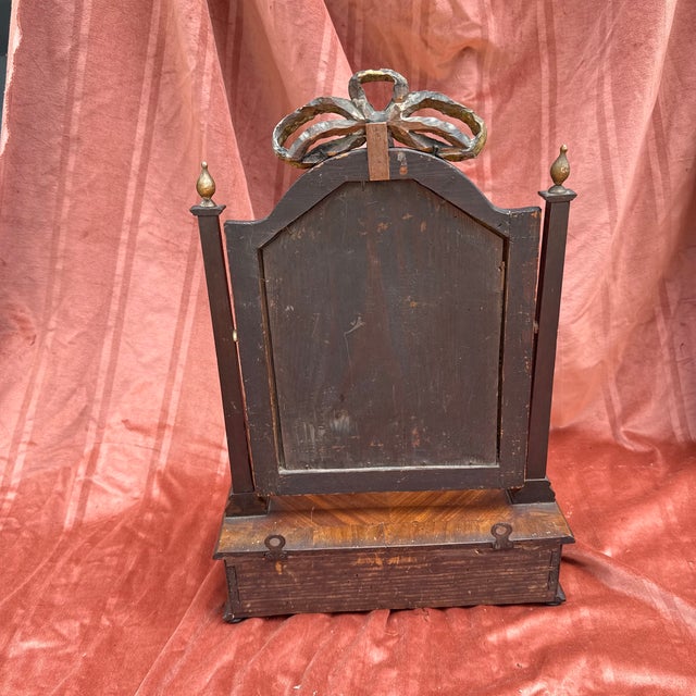 Biedermeier Swiveling Table Mirror with Carved Top For Sale - Image 13 of 18