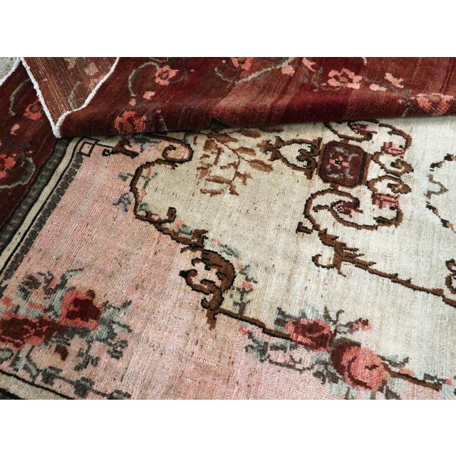 Textile Galerie Shabab Collection Mid-20th Century French Inspired Vintage Turkish Anatolian Accent Carpet For Sale - Image 7 of 7