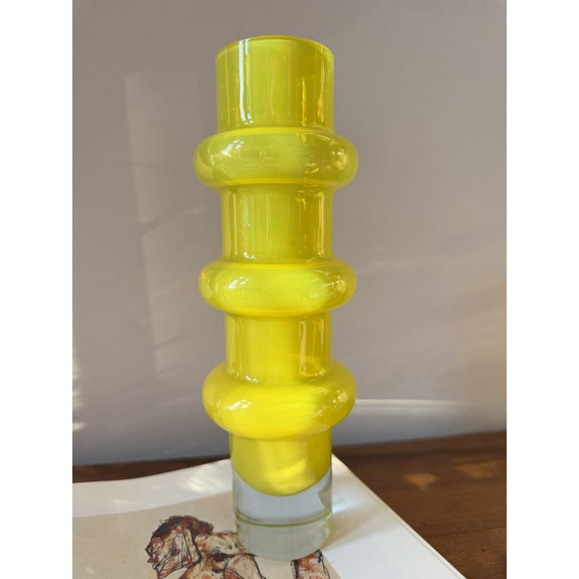 Yellow Cased Glass Bamboo Vase by Bo Borgström for Åseda Glasbruk, Sweden, 1960s For Sale - Image 18 of 18