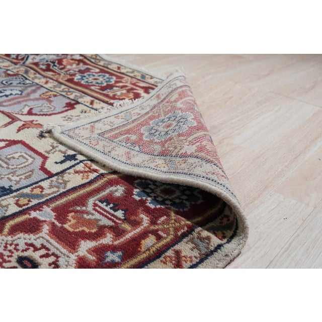 8x10 Sophisticated Radiant Ivory Floral Medallion Hand Knotted Wool Carpet Rug For Sale In New York - Image 6 of 9