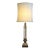 Tubular Glass and Brass Stiffel Style Table Lamp With Lined Shade For Sale