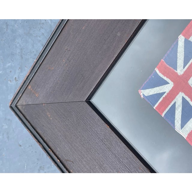 American Vintage American Revolution Parade Flag the Grand Union In Antique Oak Frame, 1930 For Sale - Image 3 of 7